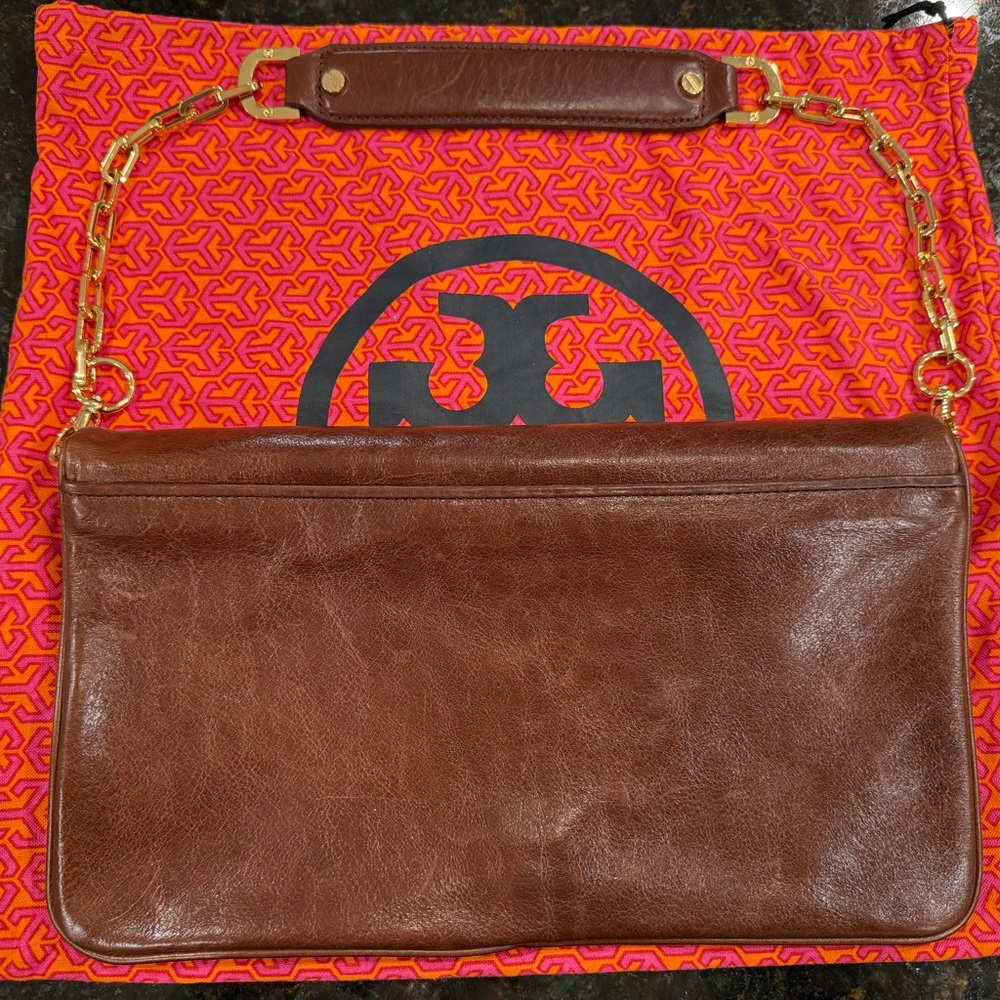 Tory Burch Chocolate Leather Chain Bag - Picture 3 of 6